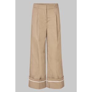 Oval Square Riots Wide Leg Trousers Cuff Khaki Kelp High Waist Large